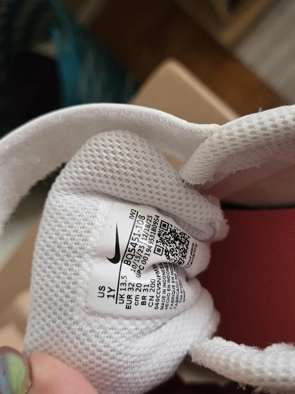 Nike Kids White Sneakers with Neon Pink Swoosh